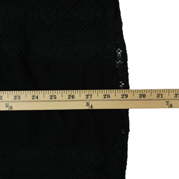 Flying Tomato Aztec Boho Tunic Top Mini Dress Long Bell Sleeve Sz M Black Lace - Picture 6 of 16